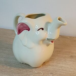 Vintage Shawnee Pottery Painted Elephant Pitcher